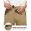 imageTBMPOY Mens Lightweight Hiking Pants with Belt 5 Zip Pockets Waterproof QuickDry Travel Fishing Work Outdoor PantsA2thin Khaki