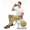 imageTBMPOY Mens Lightweight Hiking Pants with Belt 5 Zip Pockets Waterproof QuickDry Travel Fishing Work Outdoor PantsA2thin Khaki