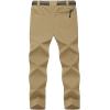 imageTBMPOY Mens Lightweight Hiking Pants with Belt 5 Zip Pockets Waterproof QuickDry Travel Fishing Work Outdoor PantsA2thin Khaki