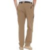 imageTBMPOY Mens Lightweight Hiking Pants with Belt 5 Zip Pockets Waterproof QuickDry Travel Fishing Work Outdoor PantsA2thin Khaki