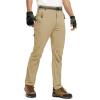 imageTBMPOY Mens Lightweight Hiking Pants with Belt 5 Zip Pockets Waterproof QuickDry Travel Fishing Work Outdoor PantsA30thin Beige Brown