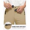 imageTBMPOY Mens Lightweight Hiking Pants with Belt 5 Zip Pockets Waterproof QuickDry Travel Fishing Work Outdoor PantsA30thin Beige Brown