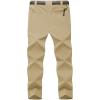 imageTBMPOY Mens Lightweight Hiking Pants with Belt 5 Zip Pockets Waterproof QuickDry Travel Fishing Work Outdoor PantsA30thin Beige Brown