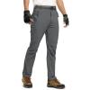 imageTBMPOY Mens Lightweight Hiking Pants with Belt 5 Zip Pockets Waterproof QuickDry Travel Fishing Work Outdoor PantsA31thin Charcoal Grey