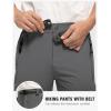 imageTBMPOY Mens Lightweight Hiking Pants with Belt 5 Zip Pockets Waterproof QuickDry Travel Fishing Work Outdoor PantsA31thin Charcoal Grey