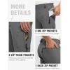 imageTBMPOY Mens Lightweight Hiking Pants with Belt 5 Zip Pockets Waterproof QuickDry Travel Fishing Work Outdoor PantsA31thin Charcoal Grey