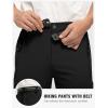 imageTBMPOY Mens Lightweight Hiking Pants with Belt 5 Zip Pockets Waterproof QuickDry Travel Fishing Work Outdoor PantsA3thin Black