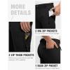 imageTBMPOY Mens Lightweight Hiking Pants with Belt 5 Zip Pockets Waterproof QuickDry Travel Fishing Work Outdoor PantsA3thin Black