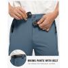 imageTBMPOY Mens Lightweight Hiking Pants with Belt 5 Zip Pockets Waterproof QuickDry Travel Fishing Work Outdoor PantsA4thin Stone Blue