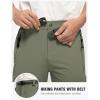 imageTBMPOY Mens Lightweight Hiking Pants with Belt 5 Zip Pockets Waterproof QuickDry Travel Fishing Work Outdoor PantsA5thin Sage Green