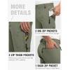 imageTBMPOY Mens Lightweight Hiking Pants with Belt 5 Zip Pockets Waterproof QuickDry Travel Fishing Work Outdoor PantsA5thin Sage Green
