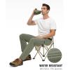 imageTBMPOY Mens Lightweight Hiking Pants with Belt 5 Zip Pockets Waterproof QuickDry Travel Fishing Work Outdoor PantsA5thin Sage Green