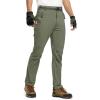 imageTBMPOY Mens Lightweight Hiking Pants with Belt 5 Zip Pockets Waterproof QuickDry Travel Fishing Work Outdoor PantsA5thin Sage Green