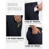 imageTBMPOY Mens Lightweight Hiking Pants with Belt 5 Zip Pockets Waterproof QuickDry Travel Fishing Work Outdoor PantsA6thin Navy