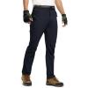 imageTBMPOY Mens Lightweight Hiking Pants with Belt 5 Zip Pockets Waterproof QuickDry Travel Fishing Work Outdoor PantsA6thin Navy