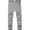 imageTBMPOY Mens Lightweight Hiking Pants with Belt 5 Zip Pockets Waterproof QuickDry Travel Fishing Work Outdoor PantsA7thin Light Gray