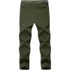 imageTBMPOY Mens Lightweight Hiking Pants with Belt 5 Zip Pockets Waterproof QuickDry Travel Fishing Work Outdoor PantsA8thin Green