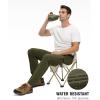 imageTBMPOY Mens Lightweight Hiking Pants with Belt 5 Zip Pockets Waterproof QuickDry Travel Fishing Work Outdoor PantsA8thin Green