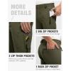 imageTBMPOY Mens Lightweight Hiking Pants with Belt 5 Zip Pockets Waterproof QuickDry Travel Fishing Work Outdoor PantsA8thin Green