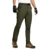 imageTBMPOY Mens Lightweight Hiking Pants with Belt 5 Zip Pockets Waterproof QuickDry Travel Fishing Work Outdoor PantsA8thin Green