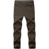 imageTBMPOY Mens Lightweight Hiking Pants with Belt 5 Zip Pockets Waterproof QuickDry Travel Fishing Work Outdoor PantsA9thin Brown