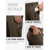 imageTBMPOY Mens Lightweight Hiking Pants with Belt 5 Zip Pockets Waterproof QuickDry Travel Fishing Work Outdoor PantsA9thin Brown