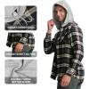 imageTBMPOY Mens Lightweight Hoodie Shirts Plaid Flannel Button Up Long Sleeve Pajamas with Pockets Hoodie Fall Casual OutfitsBlack Navy