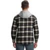 imageTBMPOY Mens Lightweight Hoodie Shirts Plaid Flannel Button Up Long Sleeve Pajamas with Pockets Hoodie Fall Casual OutfitsBlack Navy