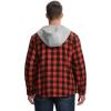 imageTBMPOY Mens Lightweight Hoodie Shirts Plaid Flannel Button Up Long Sleeve Pajamas with Pockets Hoodie Fall Casual OutfitsBlack Red