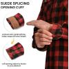 imageTBMPOY Mens Lightweight Hoodie Shirts Plaid Flannel Button Up Long Sleeve Pajamas with Pockets Hoodie Fall Casual OutfitsBlack Red