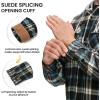 imageTBMPOY Mens Lightweight Hoodie Shirts Plaid Flannel Button Up Long Sleeve Pajamas with Pockets Hoodie Fall Casual OutfitsNavy Blue