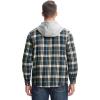 imageTBMPOY Mens Lightweight Hoodie Shirts Plaid Flannel Button Up Long Sleeve Pajamas with Pockets Hoodie Fall Casual OutfitsNavy Blue