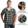 imageTBMPOY Mens Lightweight Hoodie Shirts Plaid Flannel Button Up Long Sleeve Pajamas with Pockets Hoodie Fall Casual OutfitsNavy Green
