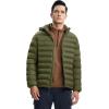 imageTBMPOY Mens Lightweight Puffer Jackets Detachable Hood WaterResistant Casual Winter Coat Hooded Insulated for Travel SkiArmy Green