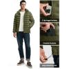 imageTBMPOY Mens Lightweight Puffer Jackets Detachable Hood WaterResistant Casual Winter Coat Hooded Insulated for Travel SkiArmy Green