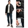 imageTBMPOY Mens Lightweight Puffer Jackets Detachable Hood WaterResistant Casual Winter Coat Hooded Insulated for Travel SkiBlack