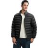 imageTBMPOY Mens Lightweight Puffer Jackets Detachable Hood WaterResistant Casual Winter Coat Hooded Insulated for Travel SkiBlack