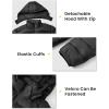 imageTBMPOY Mens Lightweight Puffer Jackets Detachable Hood WaterResistant Casual Winter Coat Hooded Insulated for Travel SkiBlack