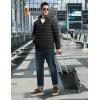 imageTBMPOY Mens Lightweight Puffer Jackets Detachable Hood WaterResistant Casual Winter Coat Hooded Insulated for Travel SkiBlack