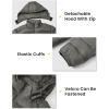 imageTBMPOY Mens Lightweight Puffer Jackets Detachable Hood WaterResistant Casual Winter Coat Hooded Insulated for Travel SkiDark Grey
