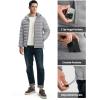 imageTBMPOY Mens Lightweight Puffer Jackets Detachable Hood WaterResistant Casual Winter Coat Hooded Insulated for Travel SkiLight Grey