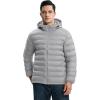 imageTBMPOY Mens Lightweight Puffer Jackets Detachable Hood WaterResistant Casual Winter Coat Hooded Insulated for Travel SkiLight Grey