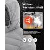 imageTBMPOY Mens Lightweight Puffer Jackets Detachable Hood WaterResistant Casual Winter Coat Hooded Insulated for Travel SkiLight Grey