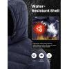 imageTBMPOY Mens Lightweight Puffer Jackets Detachable Hood WaterResistant Casual Winter Coat Hooded Insulated for Travel SkiNavy