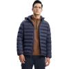 imageTBMPOY Mens Lightweight Puffer Jackets Detachable Hood WaterResistant Casual Winter Coat Hooded Insulated for Travel SkiNavy