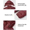 imageTBMPOY Mens Lightweight Puffer Jackets Detachable Hood WaterResistant Casual Winter Coat Hooded Insulated for Travel SkiWine Red