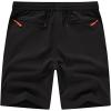 imageTBMPOY Mens Shorts 9quot Hiking Running Shorts Zipper Pockets Athletic Outdoor Sports Gym Workout Short 4 PocketsBlack