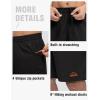 imageTBMPOY Mens Shorts 9quot Hiking Running Shorts Zipper Pockets Athletic Outdoor Sports Gym Workout Short 4 PocketsBlack