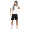 imageTBMPOY Mens Shorts 9quot Hiking Running Shorts Zipper Pockets Athletic Outdoor Sports Gym Workout Short 4 PocketsBlack