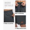 imageTBMPOY Mens Shorts 9quot Hiking Running Shorts Zipper Pockets Athletic Outdoor Sports Gym Workout Short 4 PocketsCool Grey